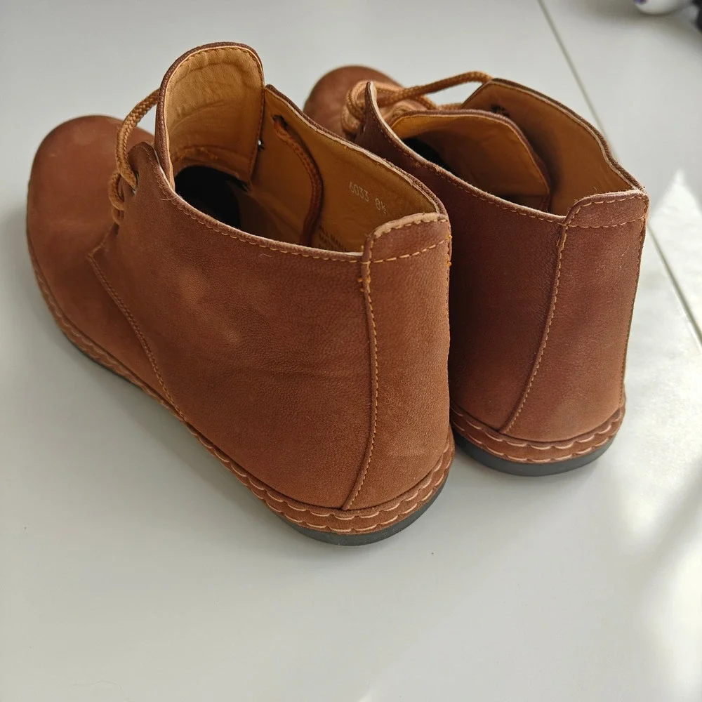 Mens Faux Leather Suede Chukka Boots Desert Shoes Tan Brown True Republic 8.5